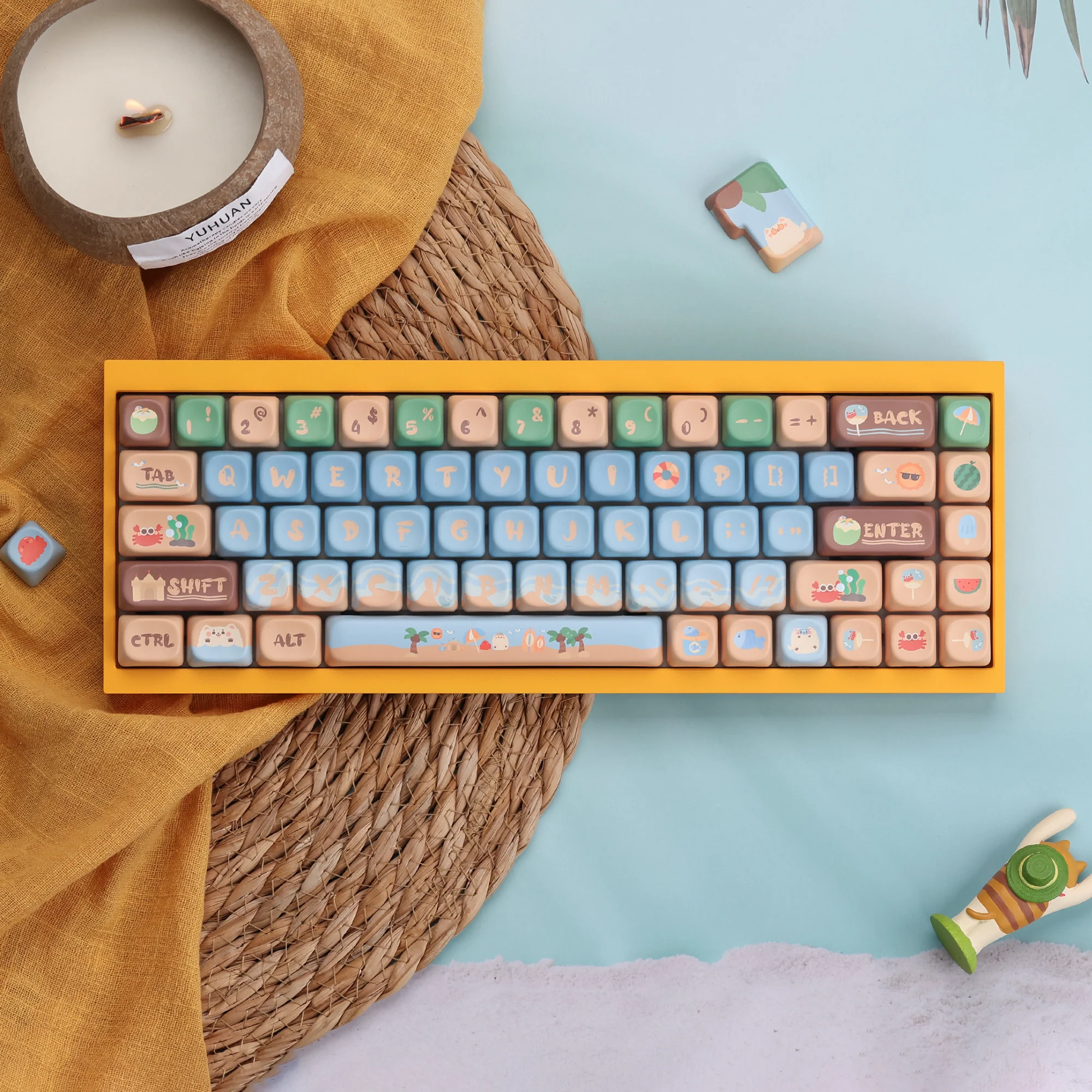 Beach Coconut MOA Profile Keycaps Set