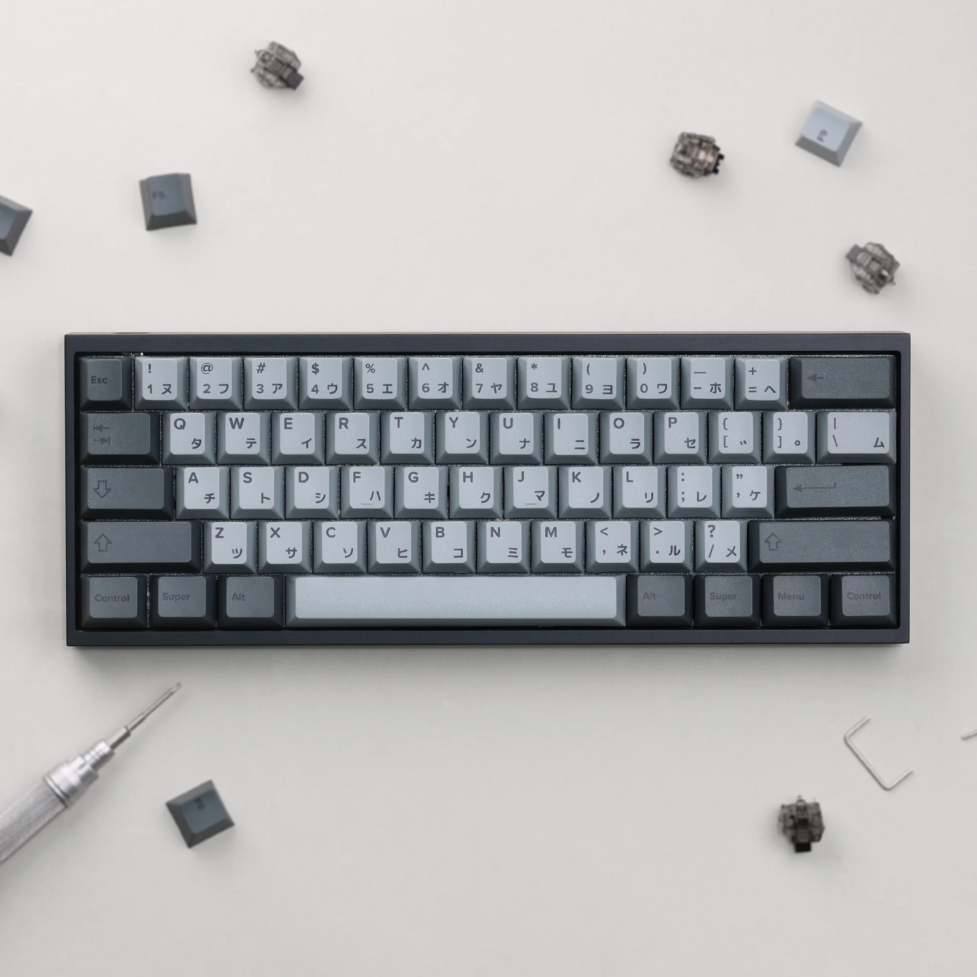 Tofu60 DZ60RGB ANSI Mechanical Keyboard With Cement Grey Japanese PBT Keycaps - Image 3